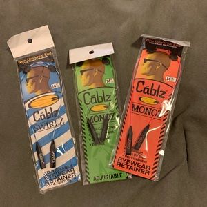 Cablz eyewear retainers 3-pack green, orange, blue